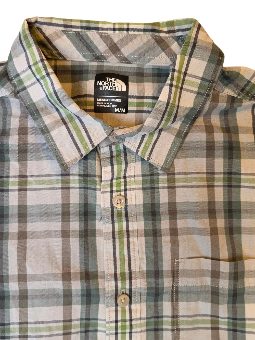 The North Face Men’s Green Plaid Button-Up Shirt Medium Gorpcore Outdoor Preppy